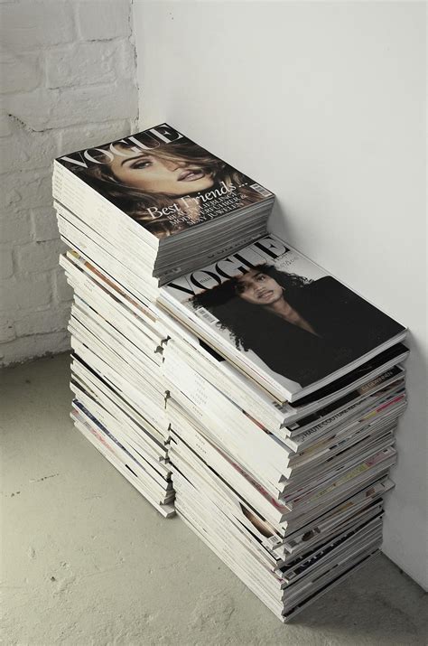 Huge stack of magazines .